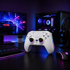 Wireless RGB Gaming Controller for PS4, PC & Mobile